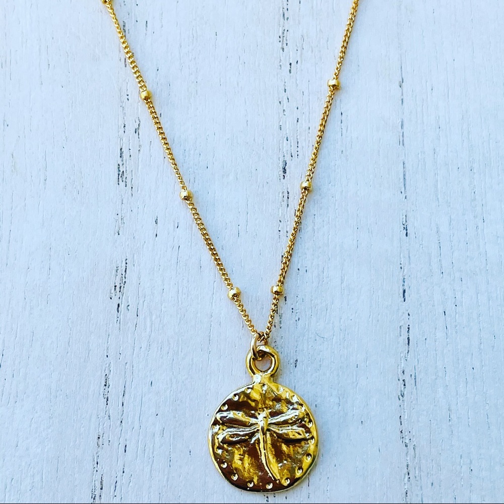 Luvleigh designs - gold fill dragonfly necklace